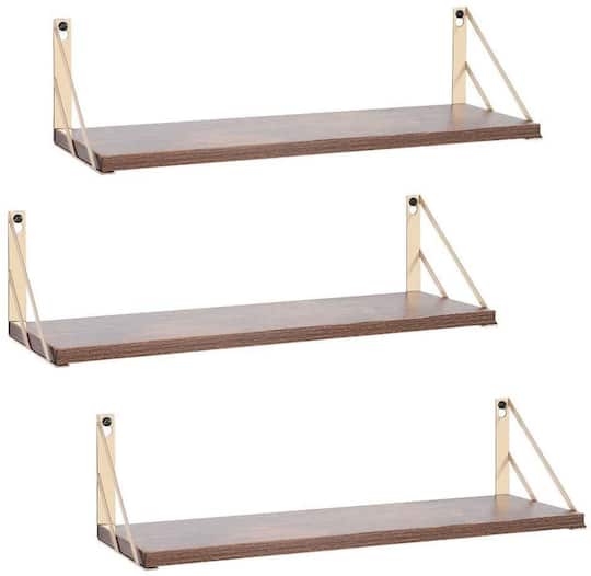 Rustic Wood Wall Shelves Set